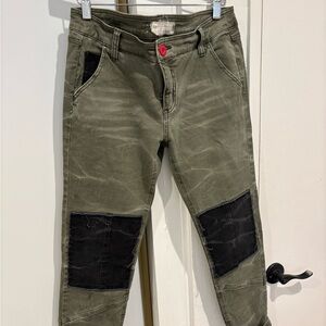 Free peoples size 4 women’s green patchwork pants